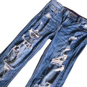 Cello Blue Skinny Distressed Jeans Size 9
